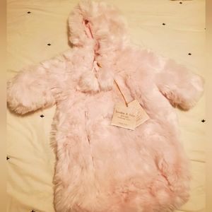 London & Cole Pom-pom Bunting Suit; size 0-6 months; pink